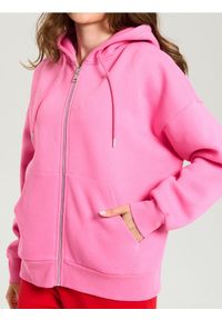 Sinsay - Rozpinana bluza z kapturem oversize - różowy. Typ kołnierza: kaptur. Kolor: różowy #1
