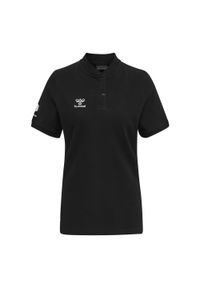 Damska koszulka polo Hummel Move Grid. Typ kołnierza: polo. Kolor: czarny. Materiał: tkanina. Wzór: nadruk #1