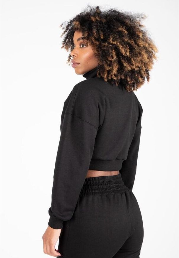 GORILLA WEAR - Ocala Cropped Bluza z zamkiem błyskawicznym do połowy - Czarny. Kolor: czarny. Sport: fitness