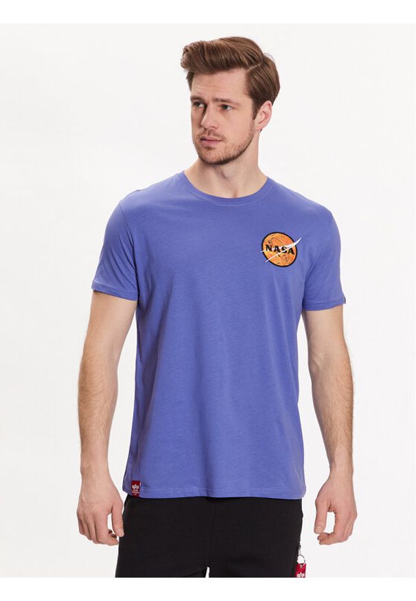 Alpha Industries T-Shirt NASA Davinci T 136508 Fioletowy Regular Fit. Kolor: fioletowy. Materiał: bawełna