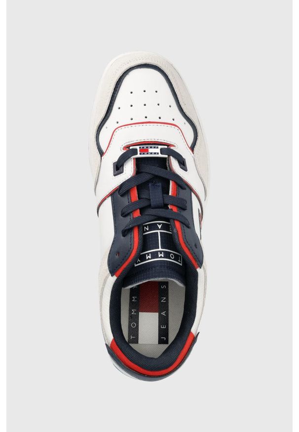 Tommy Jeans sneakersy kolor biały. Nosek buta: okrągły. Zapięcie: sznurówki. Kolor: biały. Materiał: materiał, włókno, guma