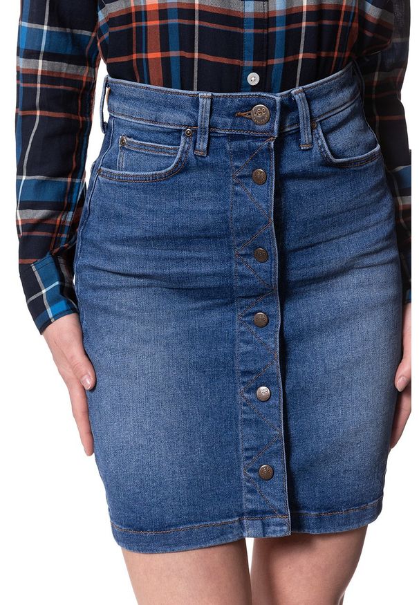 Lee - SPÓDNICA JEANSOWA LEE A LINE SKIRT BLUE DROP L38NROEM 112108295. Materiał: jeans