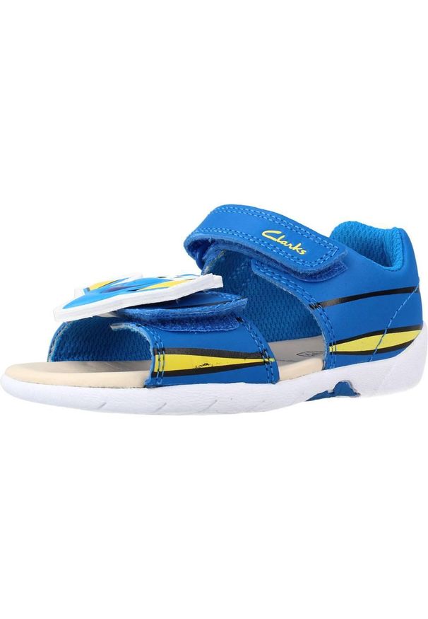 Clarks - Sandały CLARKS ZORA NEMO T Niebieski. Kolor: niebieski. Materiał: tkanina, skóra. Sezon: lato