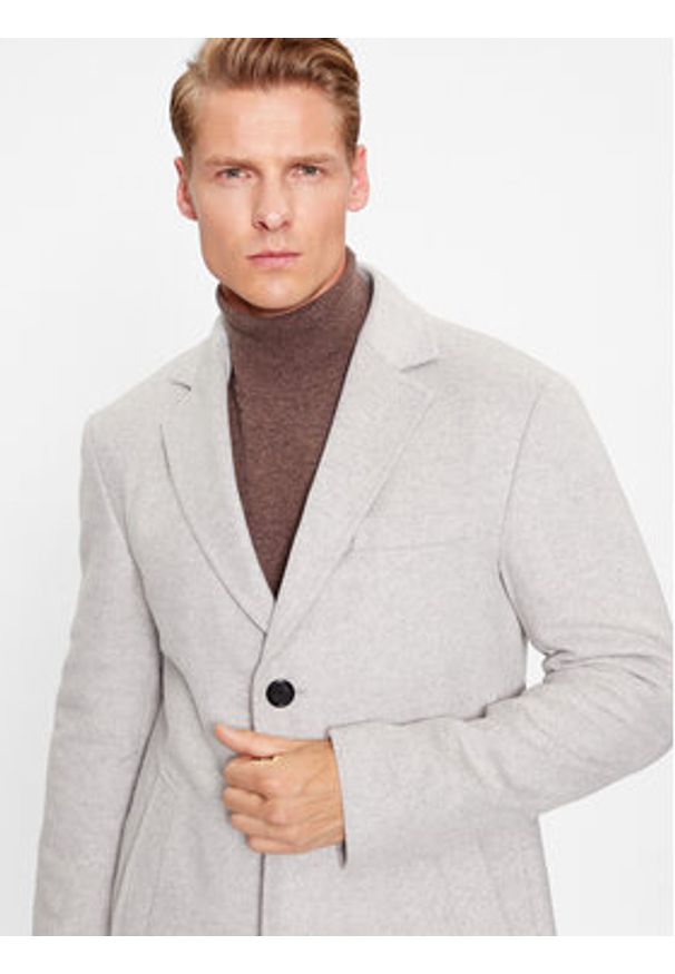 JOOP! Płaszcz wełniany 30037691 Szary Regular Fit. Kolor: szary. Materiał: wełna