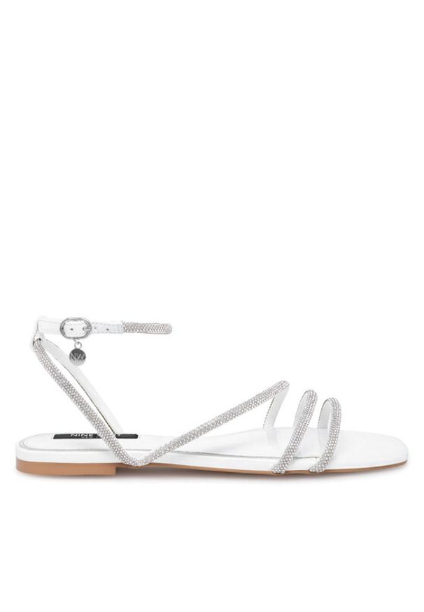 Nine West Sandały WFA2766-1 Biały. Kolor: biały. Materiał: skóra
