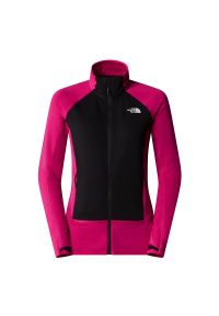 Kurtka The North Face Bolt Polartec 0A825KROM1 - różowo-czarna. Kolor: wielokolorowy, różowy, czarny. Materiał: włókno, poliester, elastan. Styl: klasyczny. Sport: wspinaczka, turystyka piesza