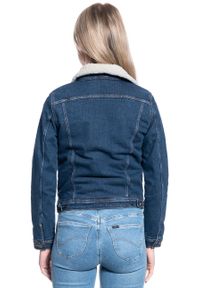 Lee - DAMSKA KURTKA JEANSOWA LEE SHERPA RIDER DARK SIDNEY L54VSGQK 112112999. Materiał: jeans