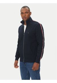 TOMMY HILFIGER - Tommy Hilfiger Bluza Global Stripe MW0MW38686 Granatowy Regular Fit. Kolor: niebieski. Materiał: bawełna