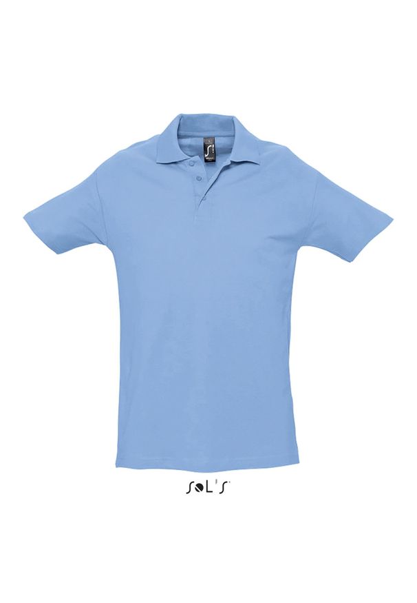 SOL'S - Polo Sol's Spring Ii. Typ kołnierza: polo. Kolor: niebieski. Materiał: bawełna. Styl: elegancki