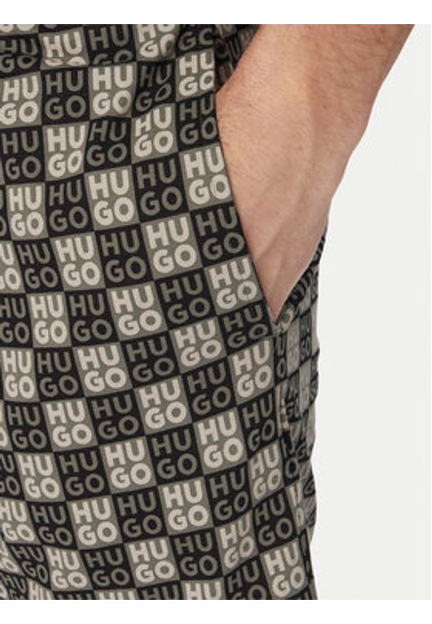 Hugo - HUGO Piżama Aaron 50556777 Zielony ciemny Regular Fit. Kolor: zielony. Materiał: bawełna