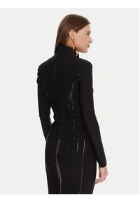 Elisabetta Franchi Marynarka GI-182-57E2-V590 Czarny Slim Fit. Kolor: czarny. Materiał: syntetyk