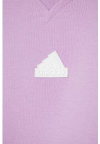Adidas - adidas dres dziecięcy kolor fioletowy. Kolor: fioletowy. Materiał: dresówka #4
