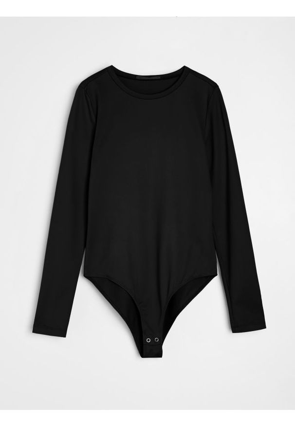 Sinsay - Body poliamidowe z długim rękawem - czarny. Kolor: czarny. Materiał: poliamid. Długość rękawa: długi rękaw. Długość: długie