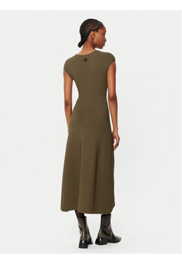 Armani Exchange Sukienka dzianinowa XW000119 AF10352 U6199 Zielony Slim Fit. Kolor: zielony. Materiał: wiskoza, syntetyk