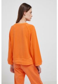 Armani Exchange bluza 3LYM19.YJ3XZ damska kolor pomarańczowy gładka. Kolor: pomarańczowy. Materiał: dzianina. Długość rękawa: długi rękaw. Długość: długie. Wzór: gładki #3