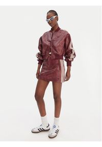 Adidas - adidas Spódnica z imitacji skóry Pleather KD8785 Bordowy Regular Fit. Kolor: czerwony. Materiał: skóra #5