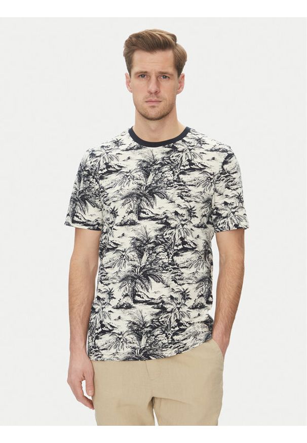 TOMMY HILFIGER - Tommy Hilfiger T-Shirt Summer MW0MW38933 Kremowy Slim Fit. Kolor: kremowy. Materiał: bawełna