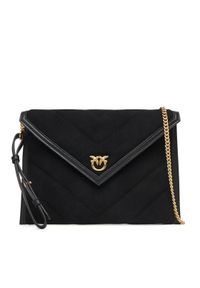 Pinko - PINKO Torebka Flat Purse Handle AI 25-26 PCPL 104820 A2JH Czarny. Kolor: czarny. Materiał: skórzane, zamszowe