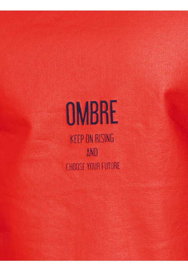 Ombre Clothing - Bluza męska bez kaptura z nadrukiem B1045 - granatowa - XXL. Typ kołnierza: bez kaptura. Kolor: niebieski. Materiał: bawełna. Wzór: nadruk. Styl: klasyczny