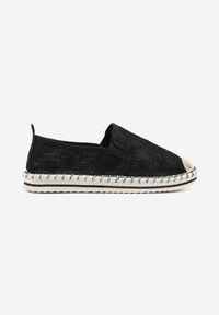 Renee - Czarne Espadryle z Ozdobną Plecionką Eranoria. Kolor: czarny. Obcas: na płaskiej podeszwie. Styl: elegancki #4