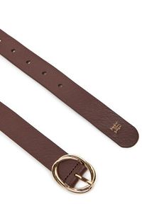 TOMMY HILFIGER - Tommy Hilfiger Pasek Damski Th Chic 2.5 AW0AW17932 Brązowy. Kolor: brązowy. Materiał: skóra #3
