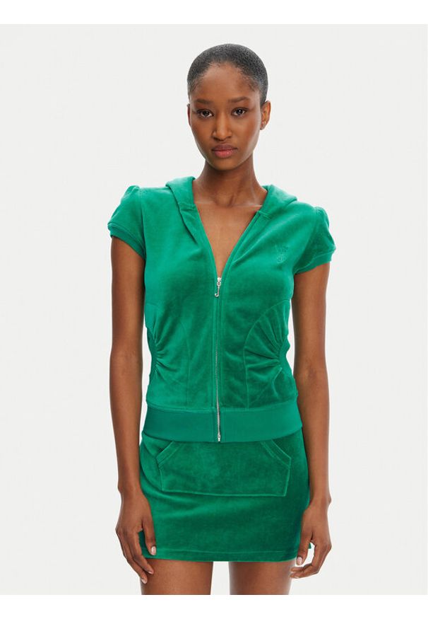 Juicy Couture Bluza Heritage JCGAS125021 Zielony Slim Fit. Kolor: zielony. Materiał: bawełna