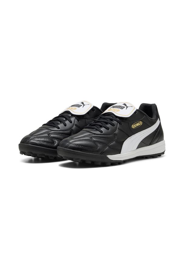 Puma - Buty piłkarskie unisex KING TOP TT PUMA Black White Gold. Kolor: biały, wielokolorowy, czarny. Sport: piłka nożna