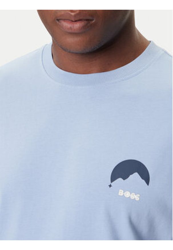 BOSS T-Shirt Te_Move 50547087 Błękitny Relaxed Fit. Kolor: niebieski. Materiał: bawełna