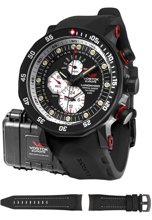 Zegarek męski Vostok Europe YM86-620C635S czarny. Kolor: czarny