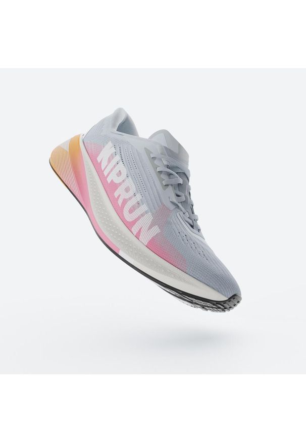 KIPRUN - Buty do biegania damskie Kiprun 500 Premium. Kolor: wielokolorowy, pomarańczowy, żółty, różowy, szary, niebieski. Sport: bieganie