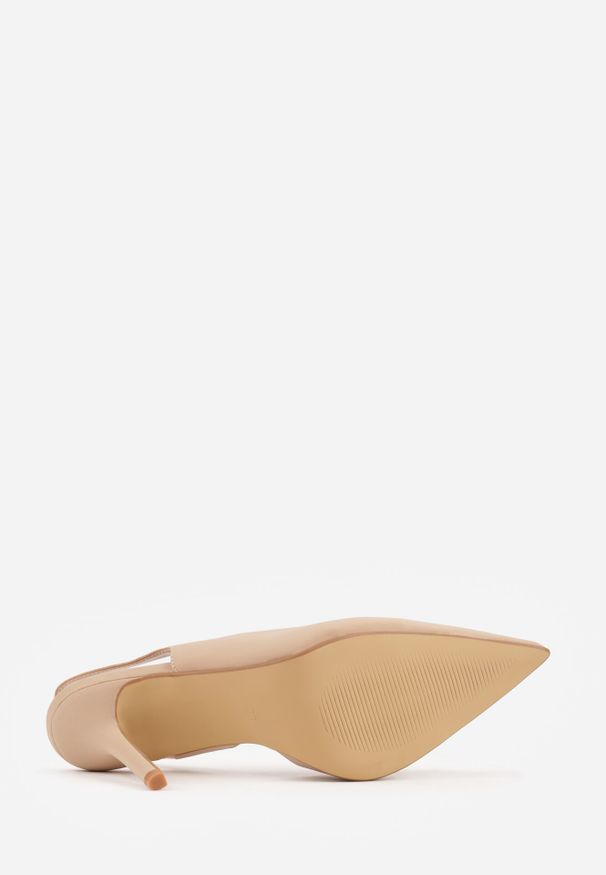 Born2be - Beżowe Sandały na Szpilce z Odkrytą Piętą Rhedeia. Okazja: na co dzień. Kolor: beżowy. Materiał: jeans. Obcas: na szpilce. Styl: casual, elegancki