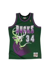 Mitchell & Ness - Koszulka NBA Milwaukee Bucks Ray Allen. Kolor: zielony, fioletowy, wielokolorowy. Materiał: tkanina. Sezon: lato. Sport: koszykówka #1