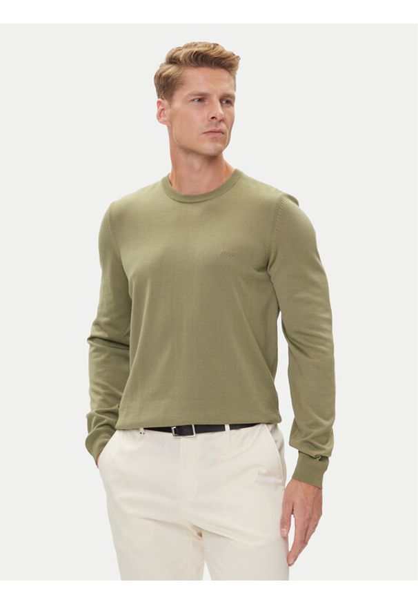 BOSS Sweter Botto-L 50476364 Zielony Regular Fit. Kolor: zielony. Materiał: wełna