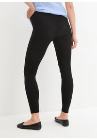 bonprix - Legginsy ciążowe z miękkiej bawełny organicznej. Kolekcja: moda ciążowa. Kolor: czarny. Materiał: bawełna