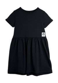 Mini Rodini sukienka dziecięca kolor czarny mini rozkloszowana. Kolor: czarny. Typ sukienki: rozkloszowane. Długość: mini