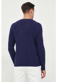 Polo Ralph Lauren sweter kaszmirowy męski kolor granatowy. Typ kołnierza: polo. Kolor: niebieski. Materiał: kaszmir. Styl: klasyczny #2