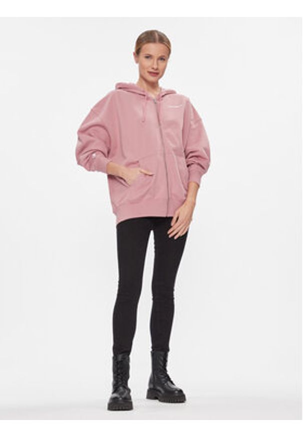 Converse Bluza Os Wordmark Fz Hoodie 10024532-A07 Różowy Regular Fit. Kolor: różowy. Materiał: bawełna