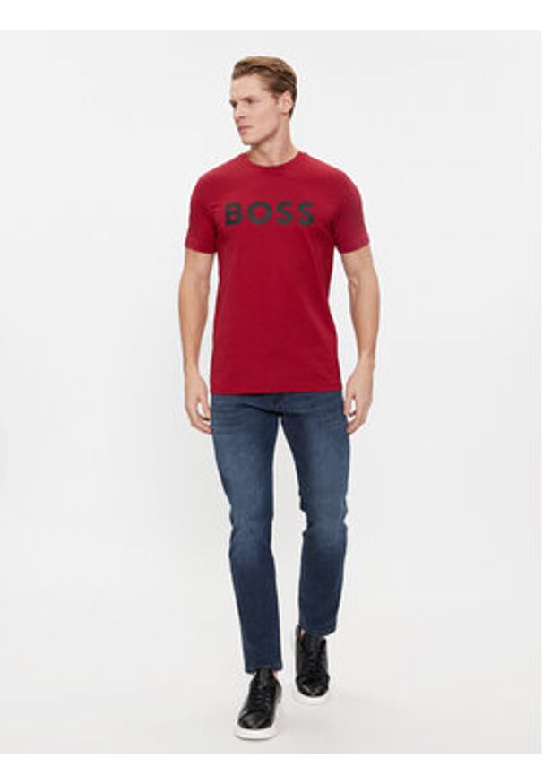 BOSS - Boss T-Shirt Thinking 1 50481923 Czerwony Regular Fit. Kolor: czerwony. Materiał: bawełna