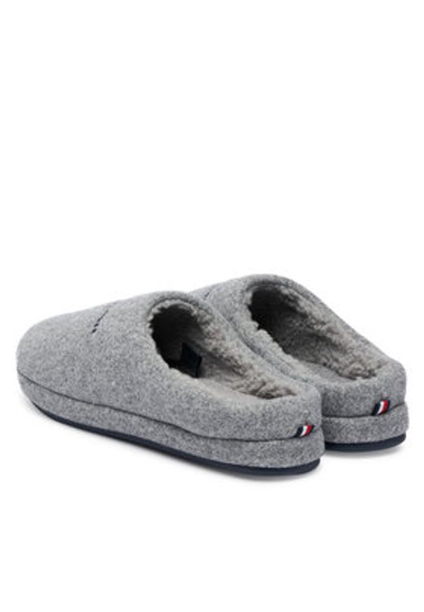 TOMMY HILFIGER - Tommy Hilfiger Kapcie Felt House FM0FM05614 Szary. Kolor: szary. Materiał: materiał