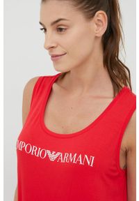 Emporio Armani Underwear sukienka kolor czerwony mini prosta. Okazja: na co dzień. Kolor: czerwony. Wzór: nadruk. Typ sukienki: proste. Styl: casual. Długość: mini
