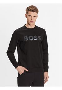 BOSS - Boss Bluza Salbo Mirror 50486838 Czarny Regular Fit. Kolor: czarny. Materiał: bawełna