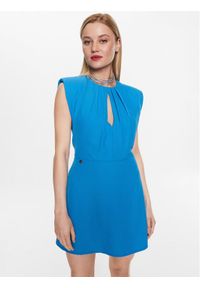 Kontatto Sukienka koktajlowa NO1006 Niebieski Slim Fit. Kolor: niebieski. Materiał: syntetyk. Styl: wizytowy #1