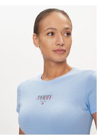 Tommy Jeans T-Shirt Essential DW0DW17839 Błękitny Slim Fit. Kolor: niebieski. Materiał: bawełna