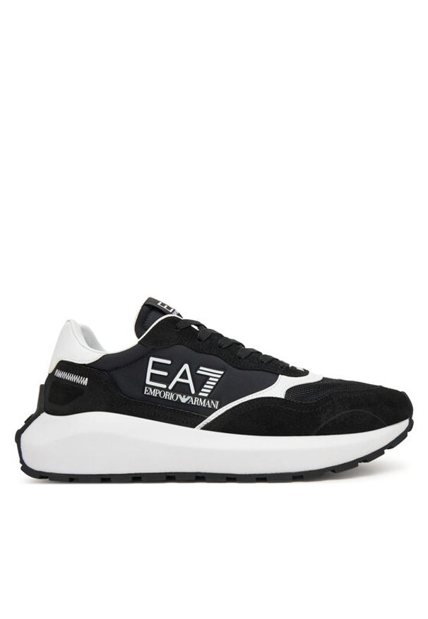 EA7 Emporio Armani Sneakersy 7X000341 AF18616 MC001 Czarny. Kolor: czarny. Materiał: skóra, zamsz