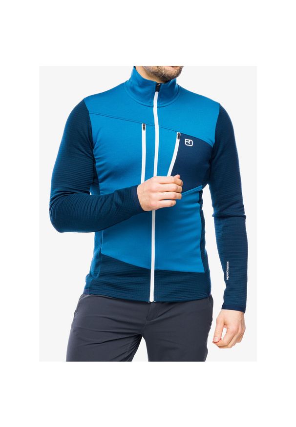 ORTOVOX - Bluza z zamkiem męska Ortovox Fleece Grid Jacket. Kolor: niebieski. Sezon: zima. Sport: narciarstwo