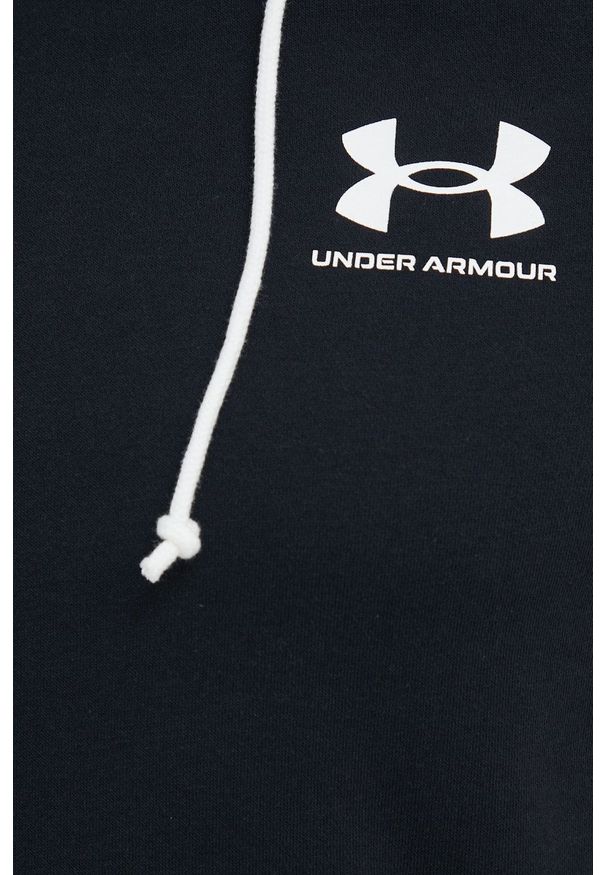 Under Armour bluza 1370401 męska kolor czarny z kapturem z nadrukiem. Okazja: na co dzień. Typ kołnierza: kaptur. Kolor: czarny. Wzór: nadruk. Styl: casual
