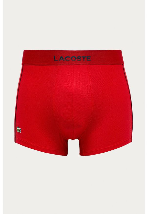 Lacoste - Bokserki. Kolor: czerwony. Materiał: materiał, dzianina, poliamid, elastan, poliester. Wzór: nadruk