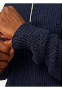 Jack & Jones Sweter Pannel 12258473 Granatowy Regular Fit. Kolor: niebieski. Materiał: bawełna