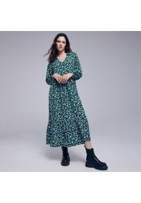 Reserved - Wzorzysta sukienka maxi - Czarny. Kolor: czarny. Długość: maxi #1