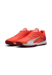 Puma - Buty do piłki ręcznej unisex Accelerate Turbo PUMA. Kolor: biały, czerwony, wielokolorowy. Materiał: syntetyk, materiał